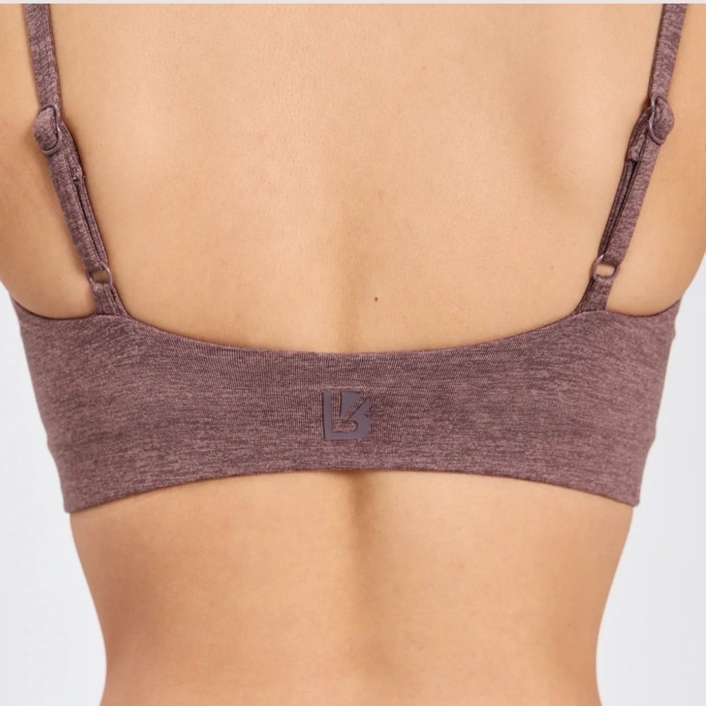 Buffbunny Collection Dream Heathered Sports Bra Mocha Berry L adjustable straps - Picture 8 of 11